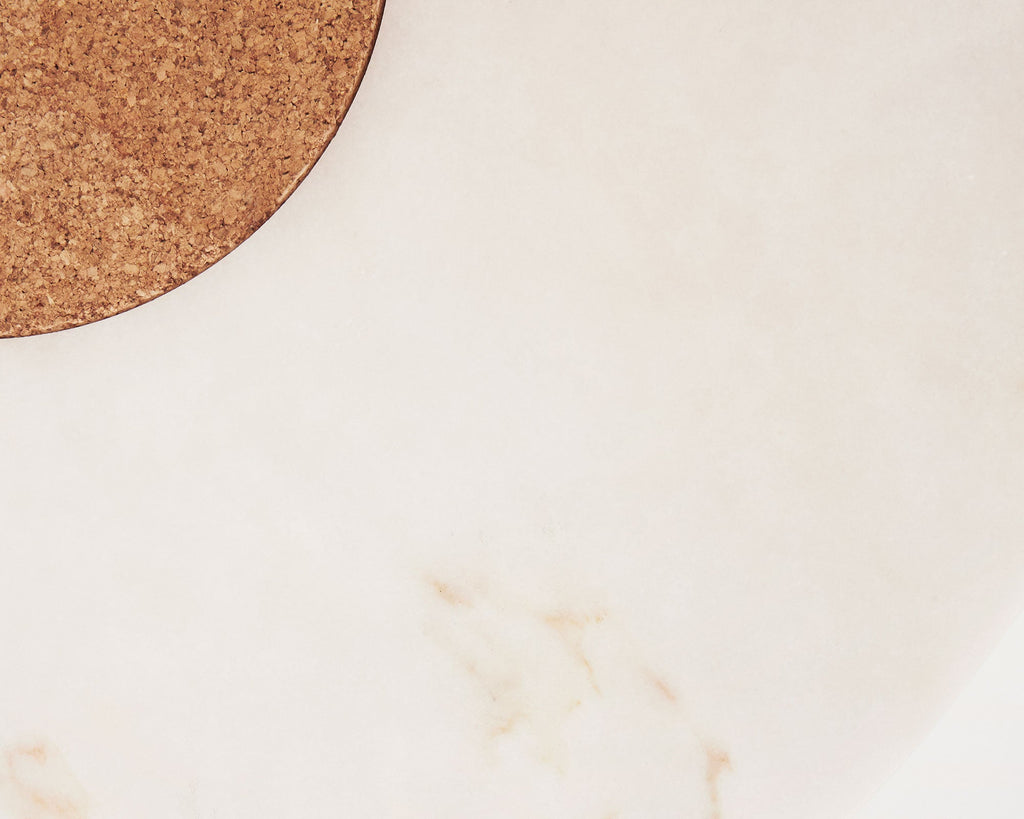Sintra Table | White Marble / Cork | Large
