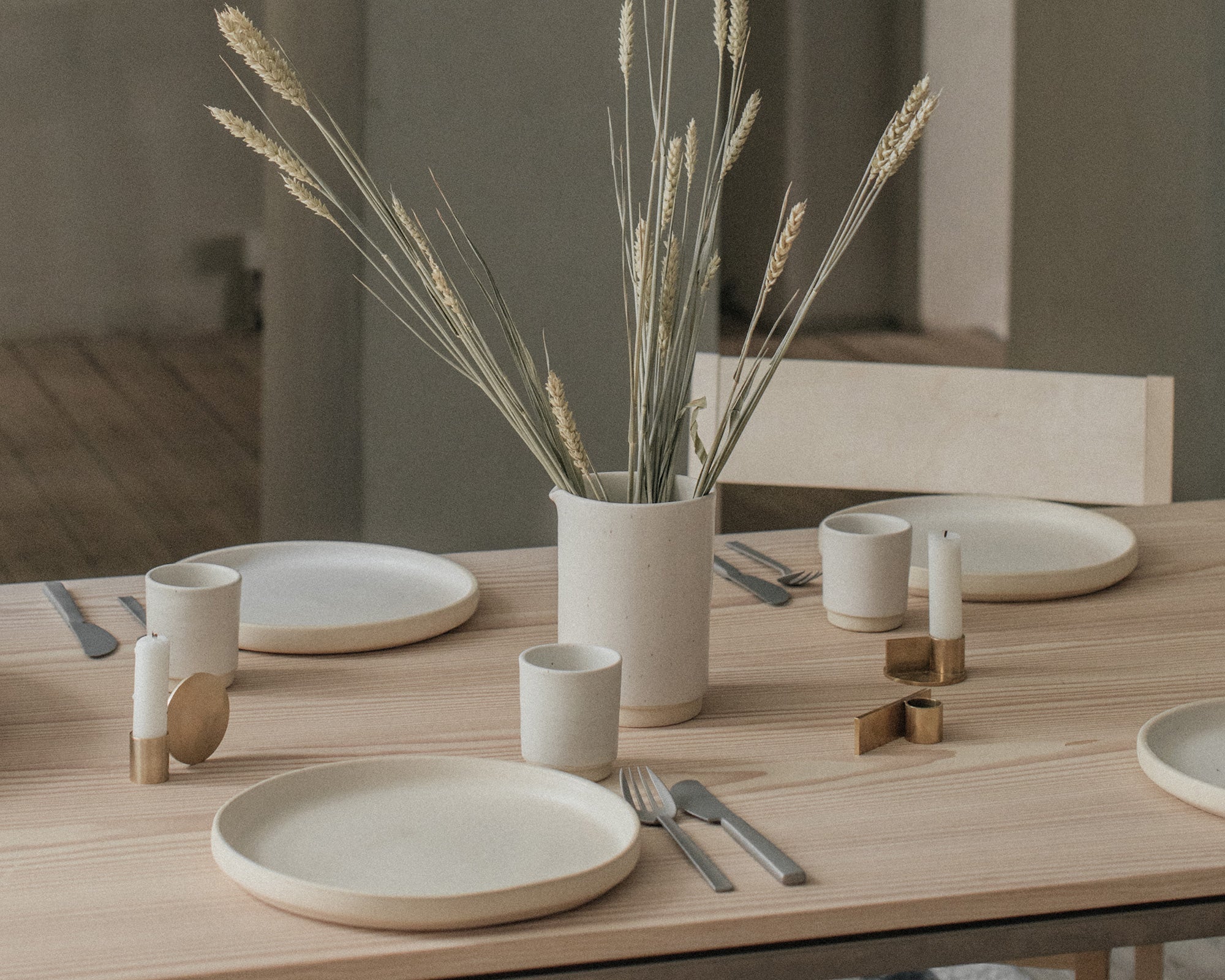 Cabinelm Ceramic Cup Set of Two | White