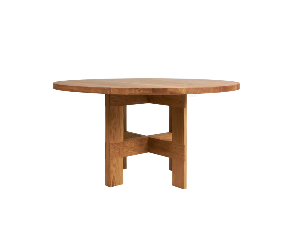 Farmhouse Trestle Table | Natural Oak | 140 Ø Round