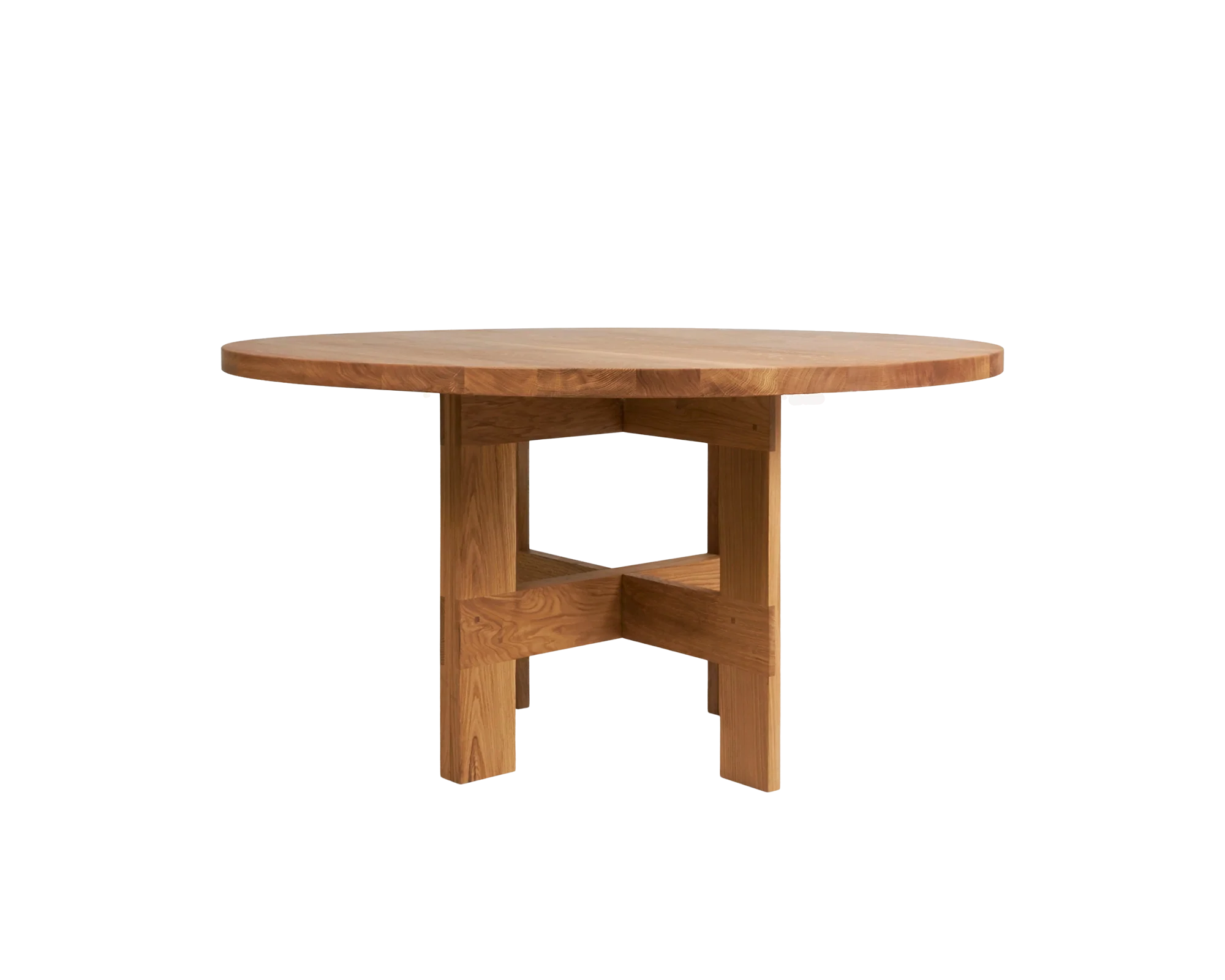 Farmhouse Trestle Table | Natural Oak | 140 Ø Round