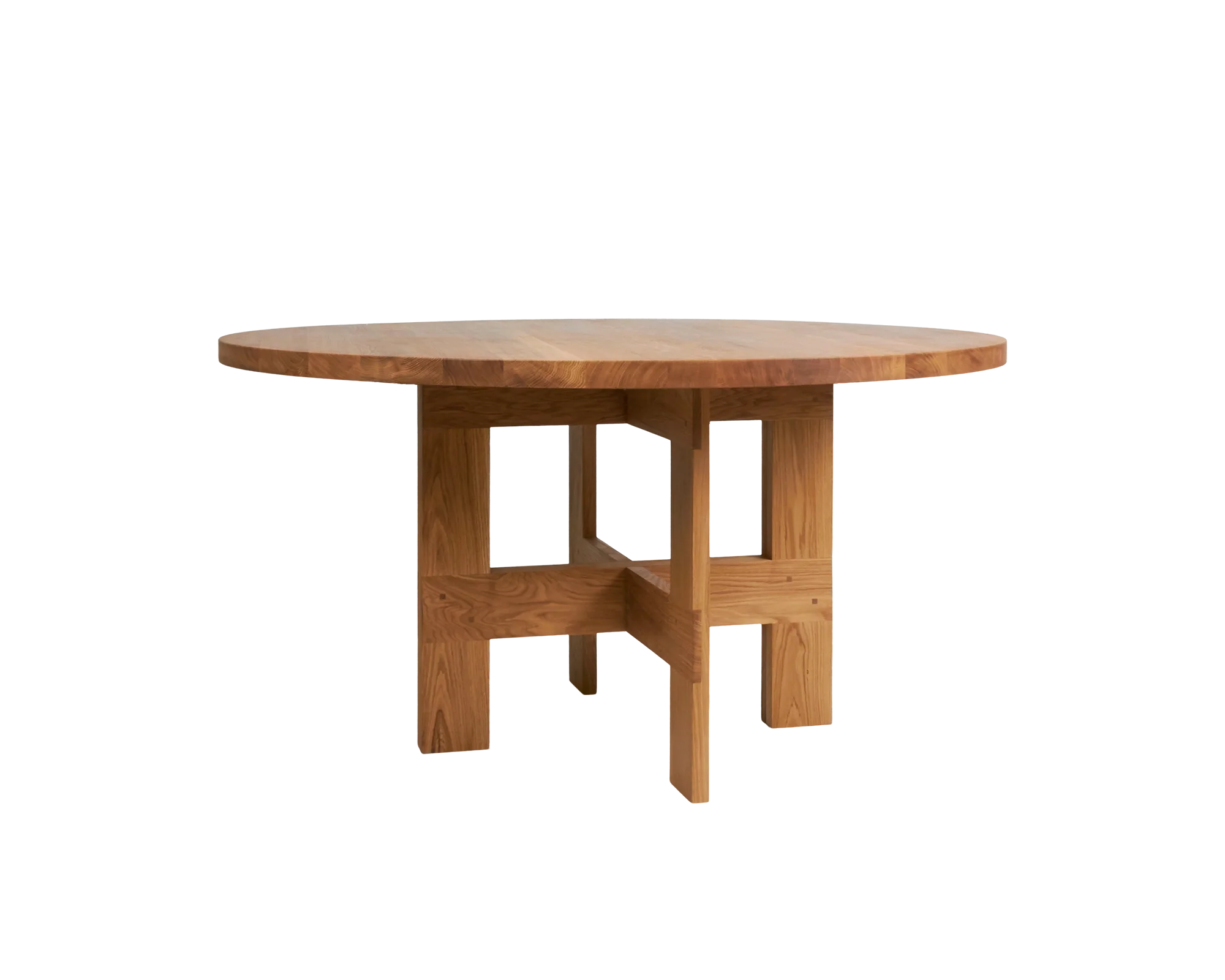 Farmhouse Trestle Table | Natural Oak | 140 Ø Round