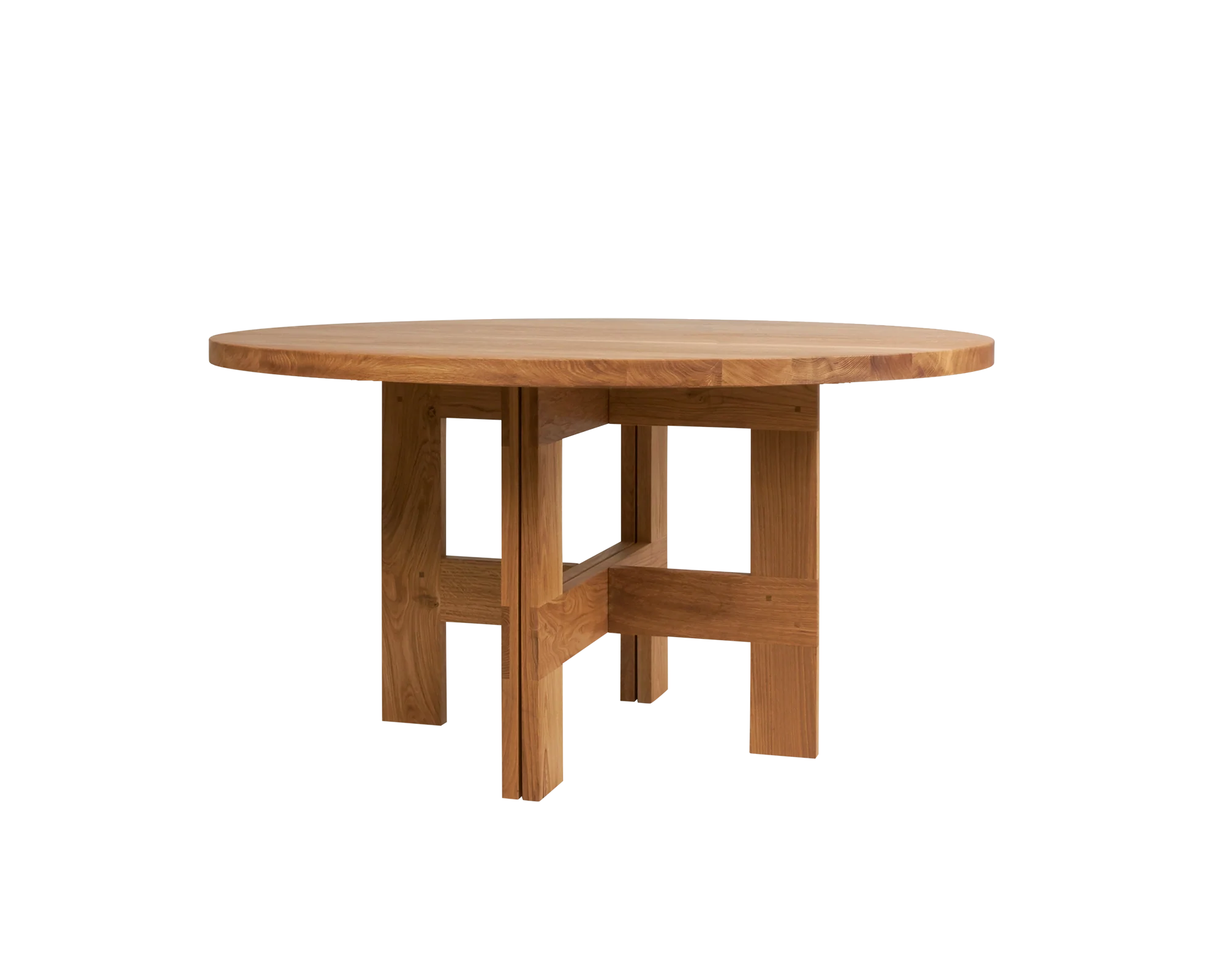 Farmhouse Trestle Table | Natural Oak | 140 Ø Round