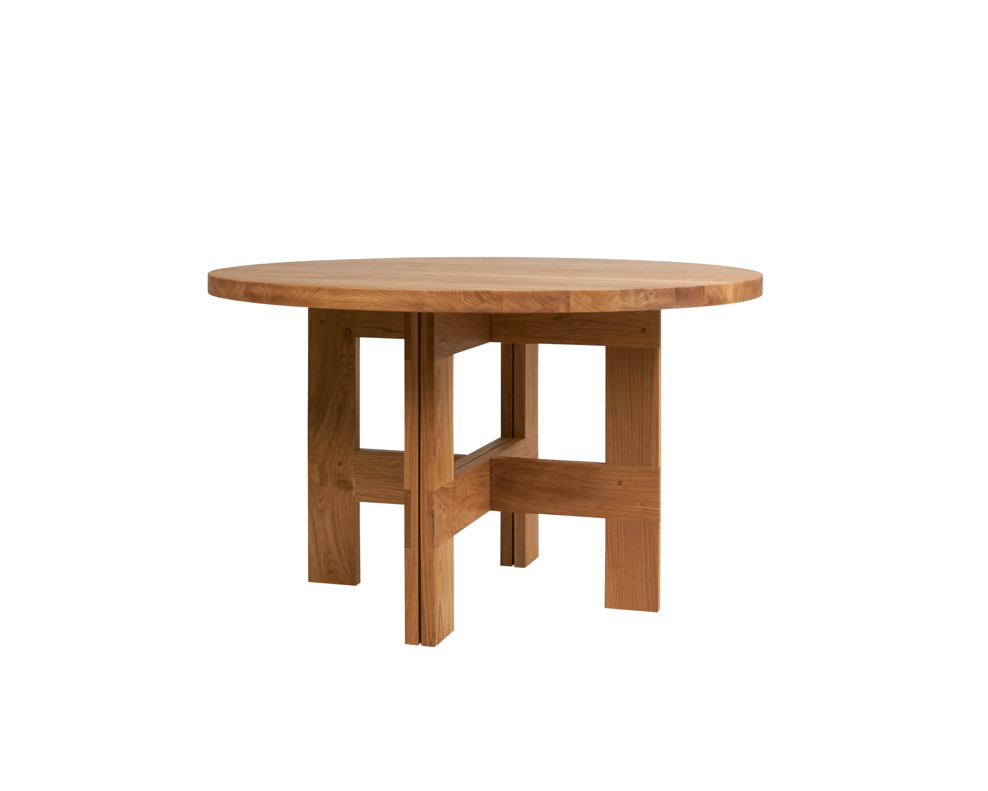 Farmhouse Trestle Table | Natural Oak | 120 Ø Round