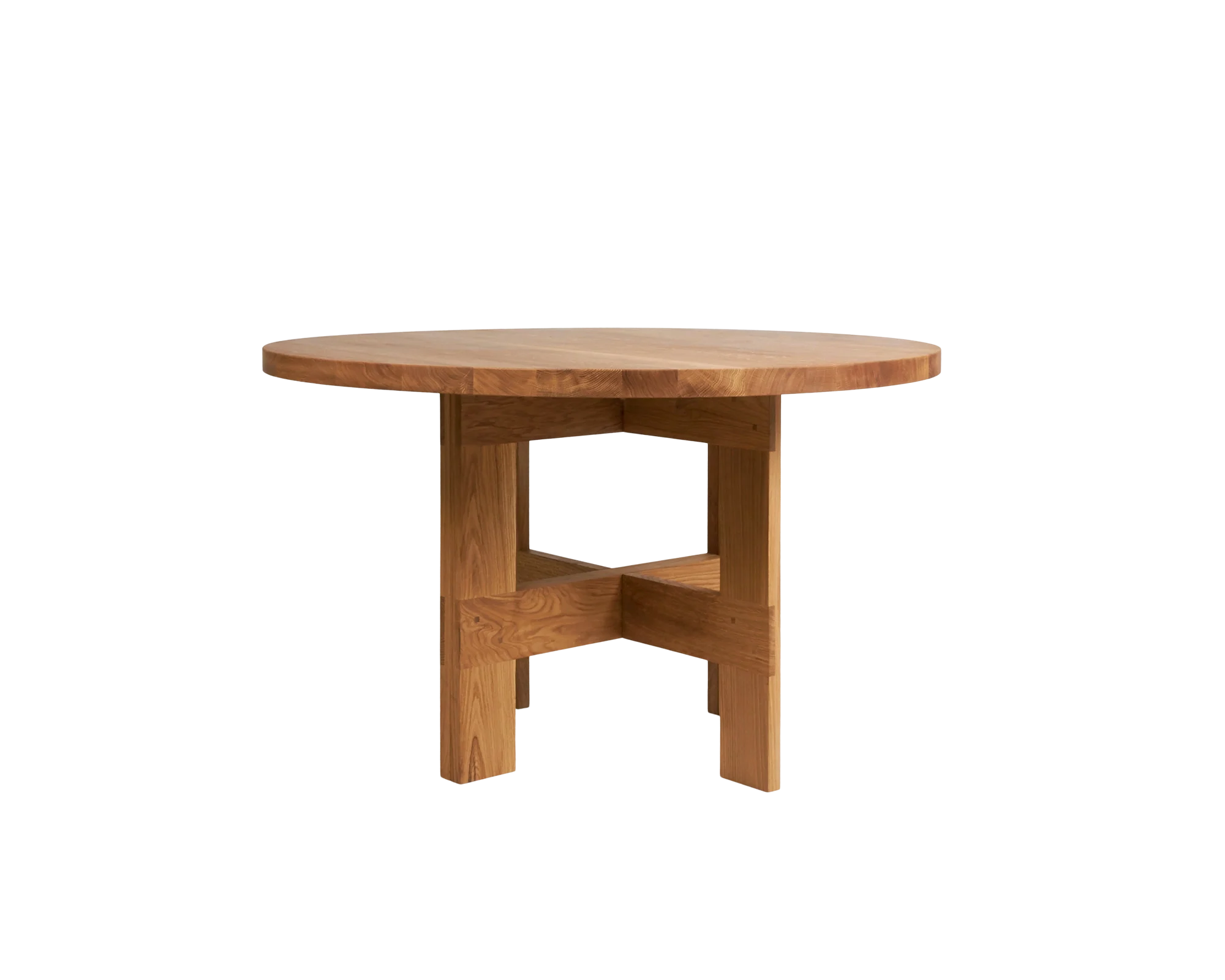 Farmhouse Trestle Table | Natural Oak | 120 Ø Round
