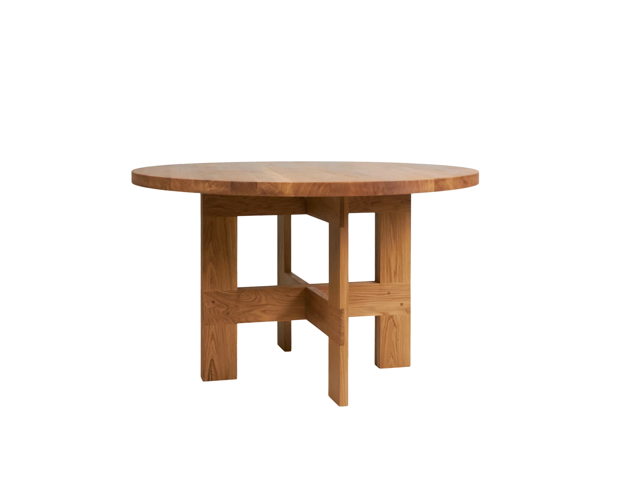 Farmhouse Trestle Table | Natural Oak | 120 Ø Round