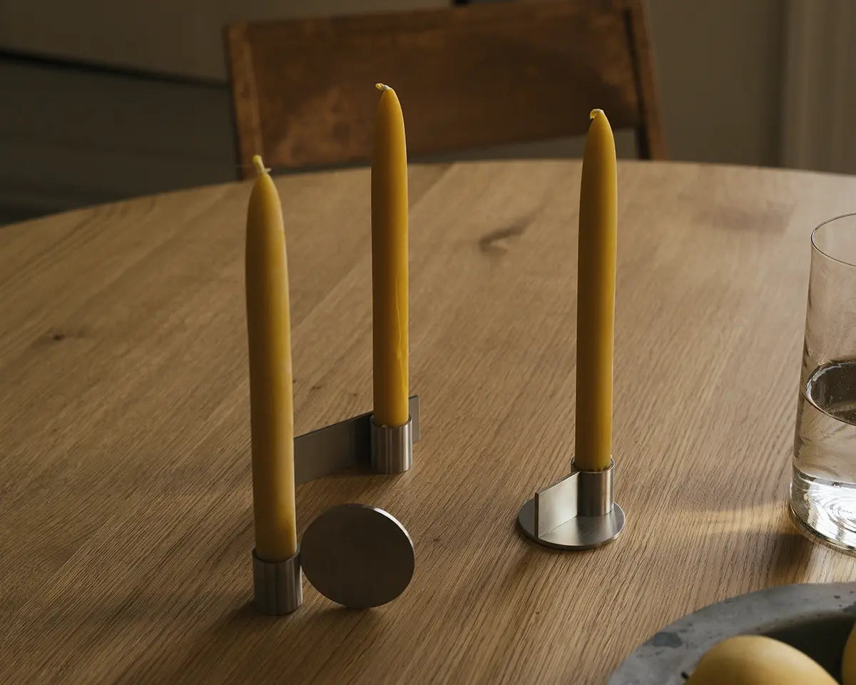 Fundament Candle Holder Set of Three | Stainless Steel