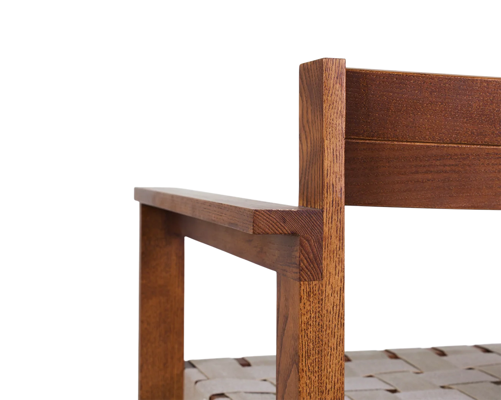 Cabinelm  Armrest Chair | Honey Ash Wood / Oat Fabric