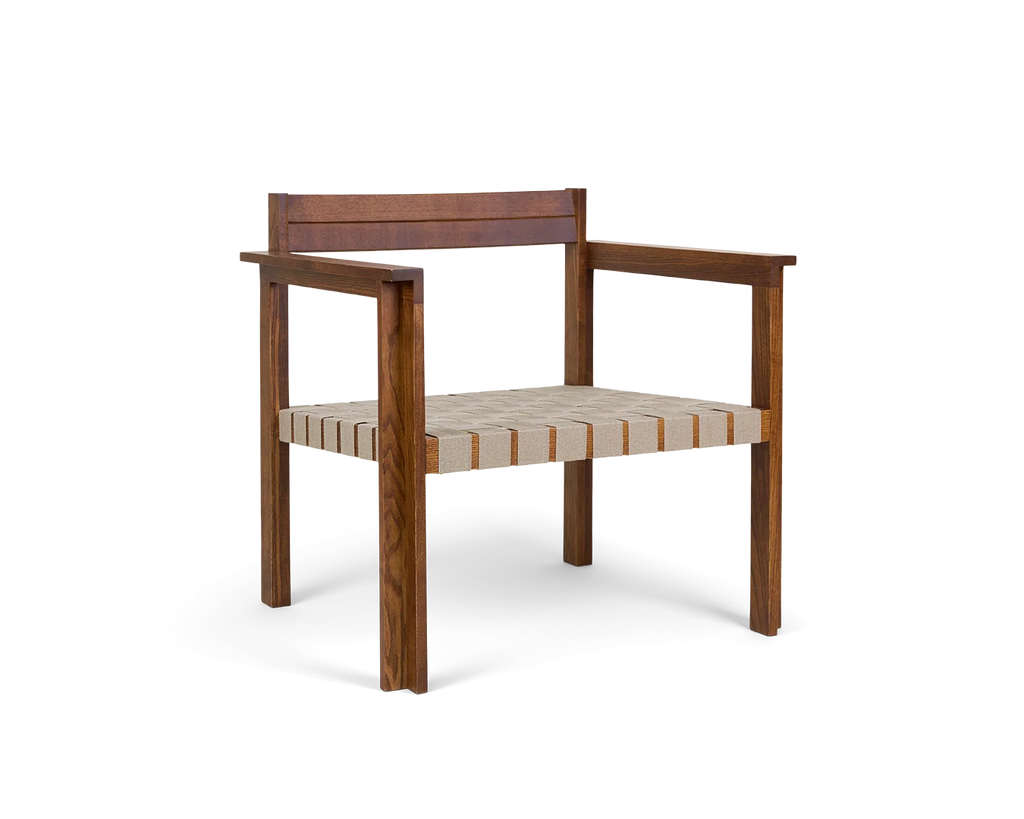 Symmetry Easy Chair | Honey Ash Wood / Oat Fabric