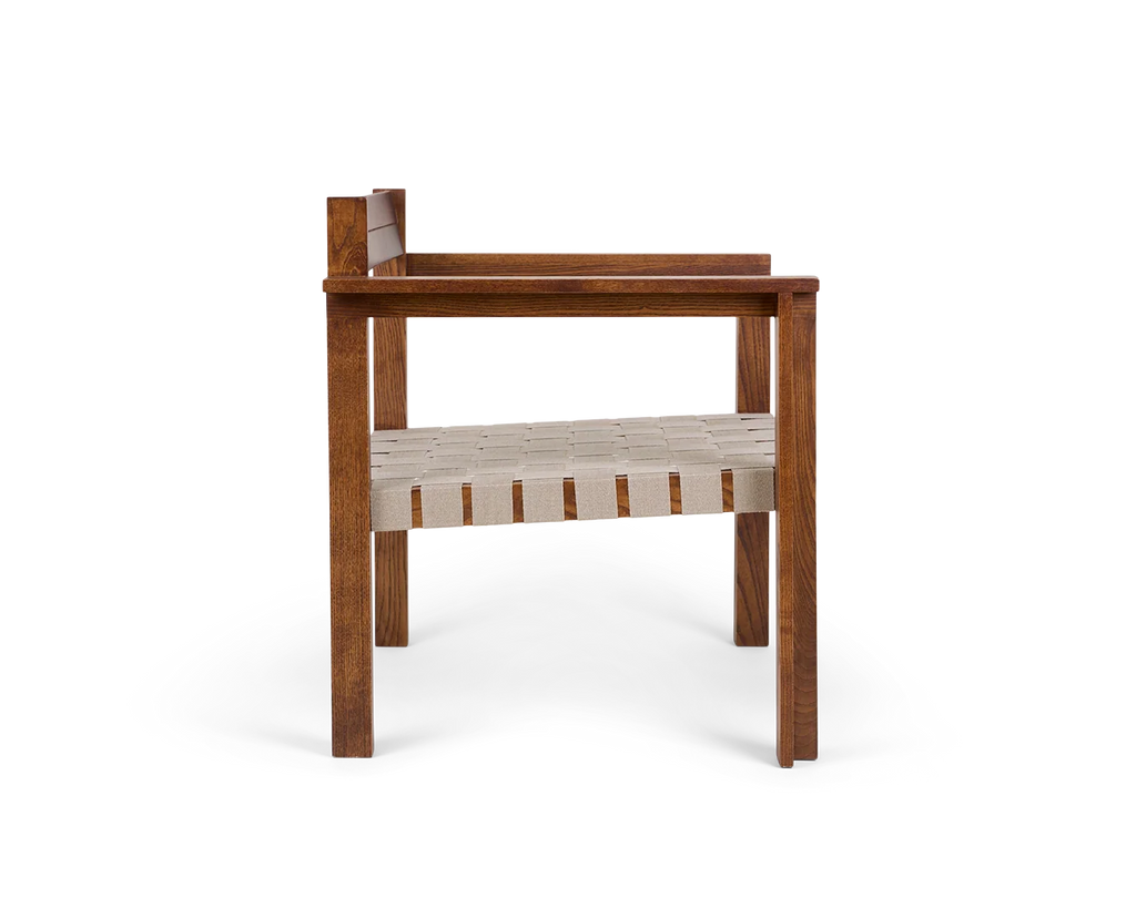 Symmetry Easy Chair | Honey Ash Wood / Oat Fabric