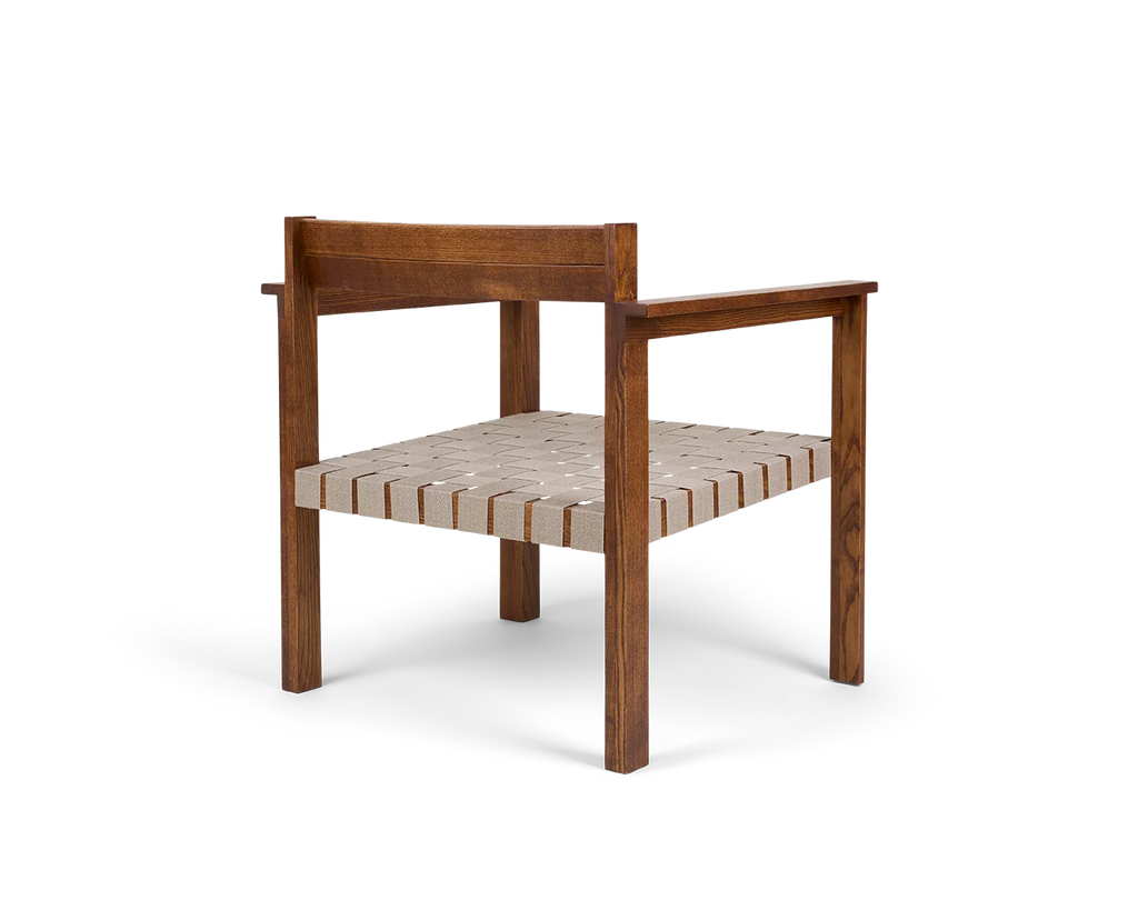 Symmetry Easy Chair | Honey Ash Wood / Oat Fabric