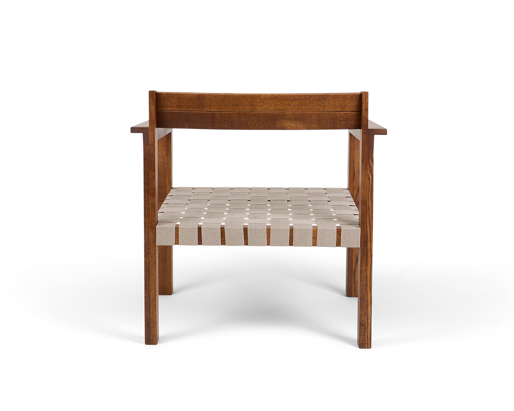 Symmetry Easy Chair | Honey Ash Wood / Oat Fabric