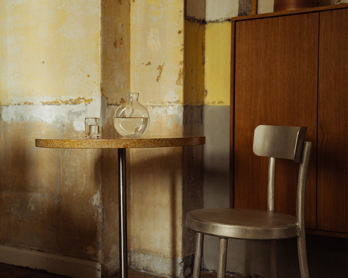 Table 57 | Yellow Limestone / Stainless Steel