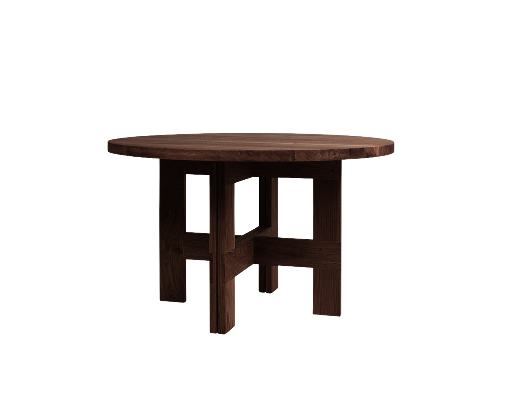 Farmhouse Trestle Table | Dark Oak | 140 Ø Round