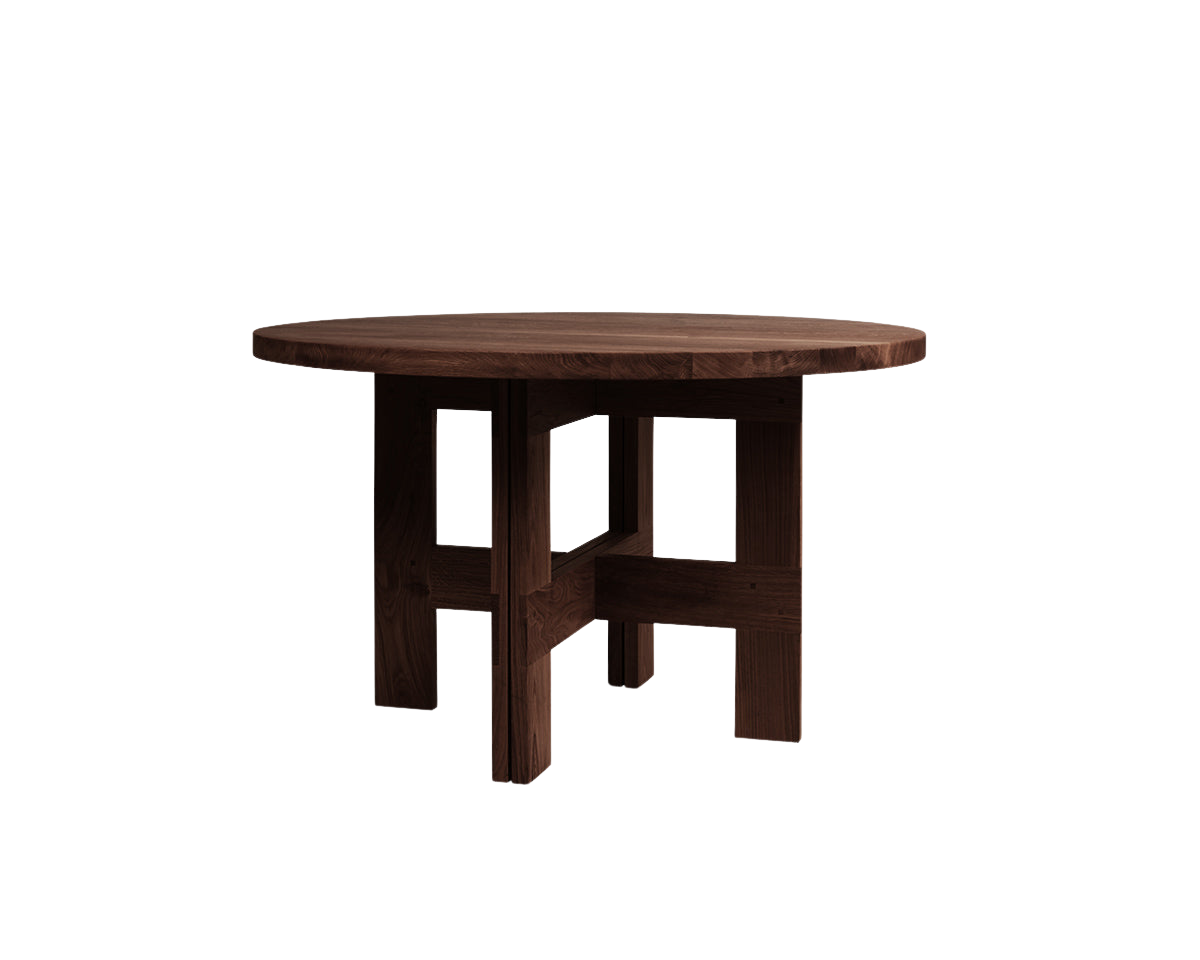 Farmhouse Trestle Table | Dark Oak | 140 Ø Round