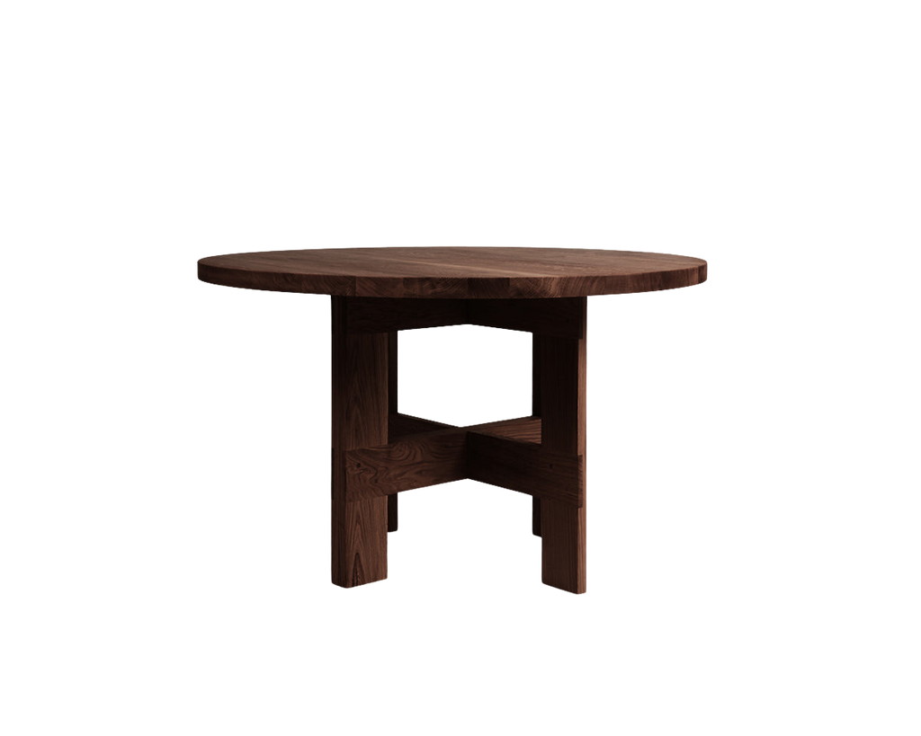 Farmhouse Trestle Table | Dark Oak | 120 Ø Round