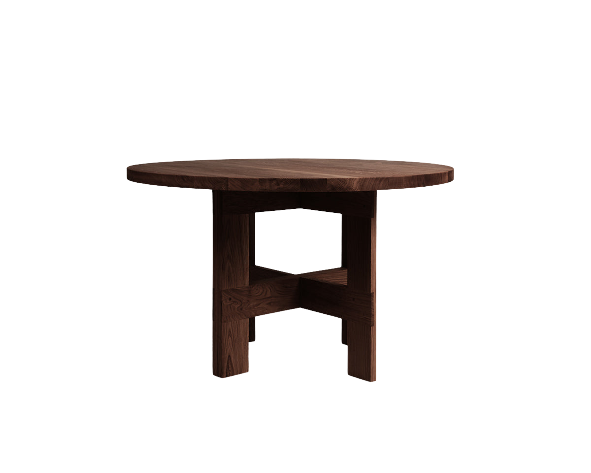 Farmhouse Trestle Table | Dark Oak | 140 Ø Round