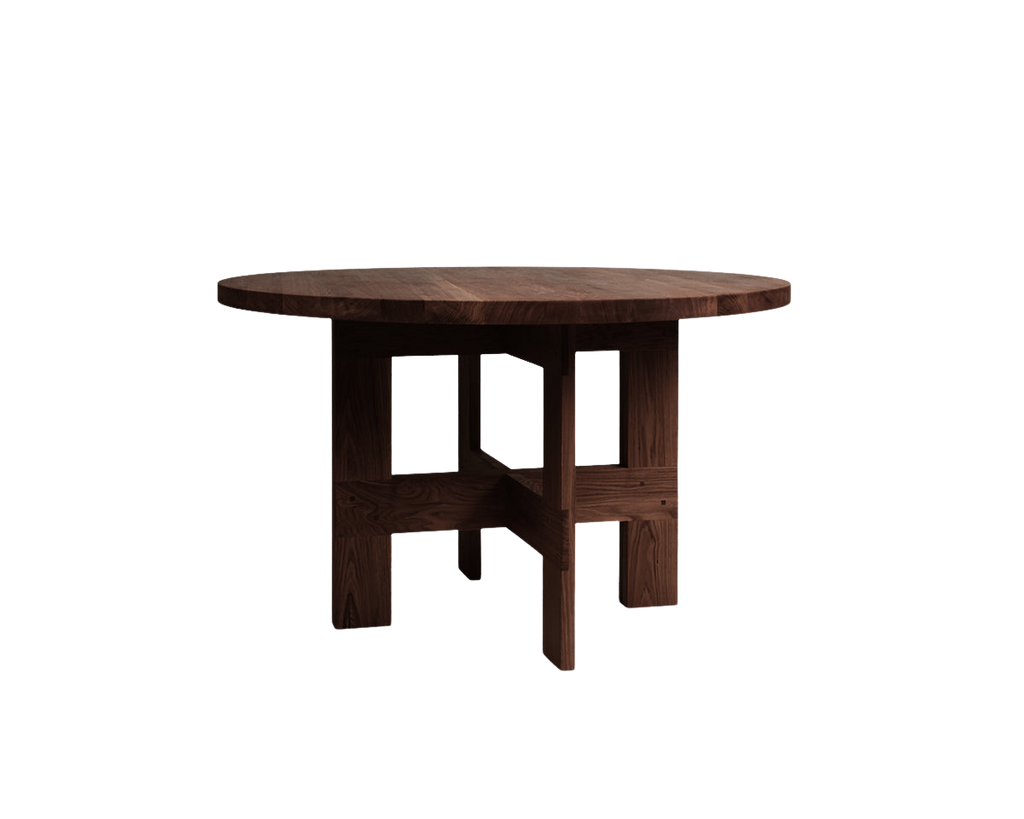 Farmhouse Trestle Table | Dark Oak | 120 Ø Round