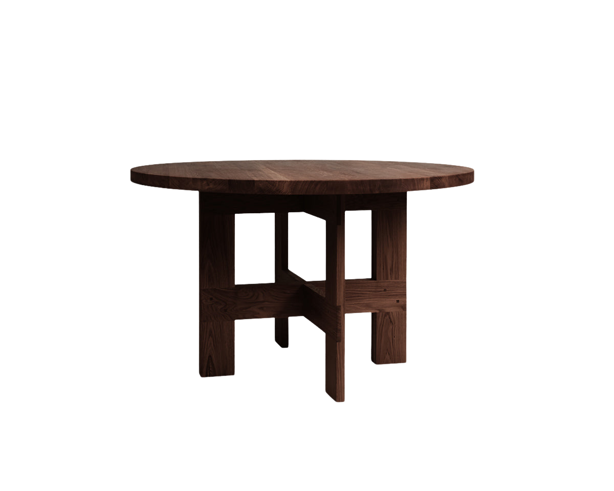 Farmhouse Trestle Table | Dark Oak | 120 Ø Round