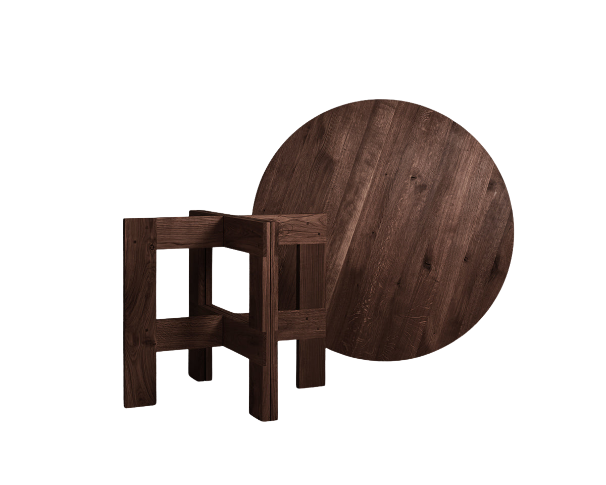 Farmhouse Trestle Table | Dark Oak | 120 Ø Round