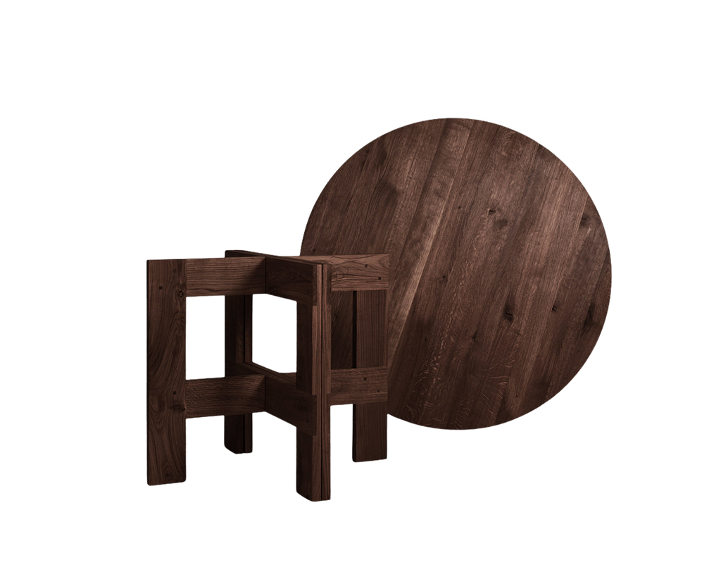 Farmhouse Trestle Table | Dark Oak | 140 Ø Round