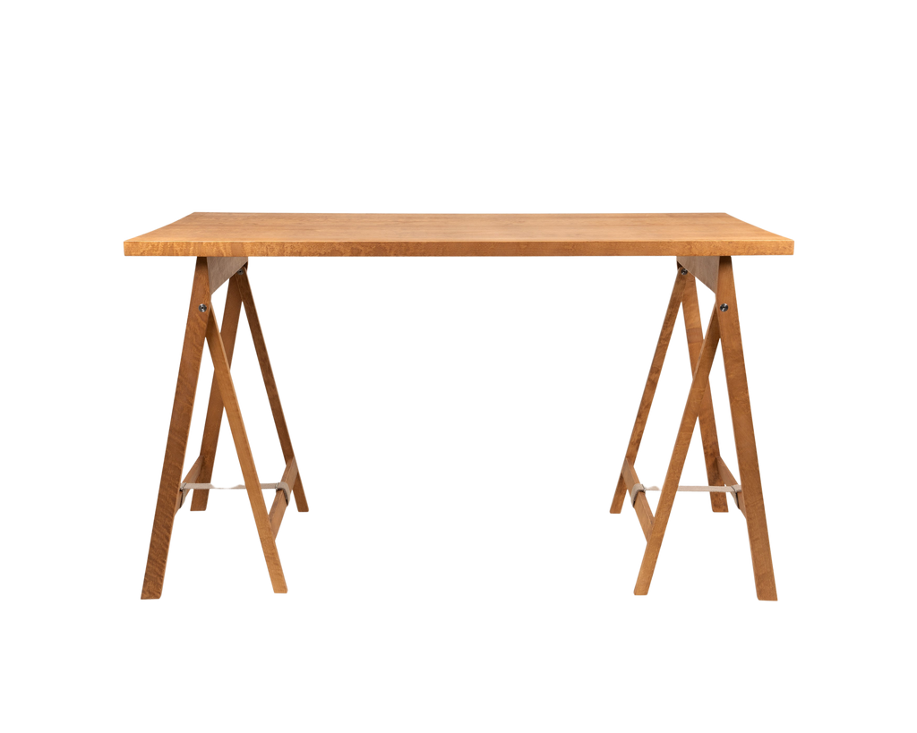 Folding Flat Trestle Table | Warm Brown Birch