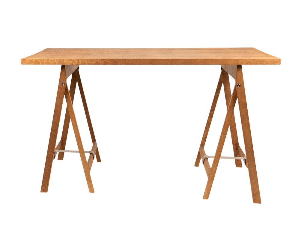 Folding Flat Trestle Table | Warm Brown Birch