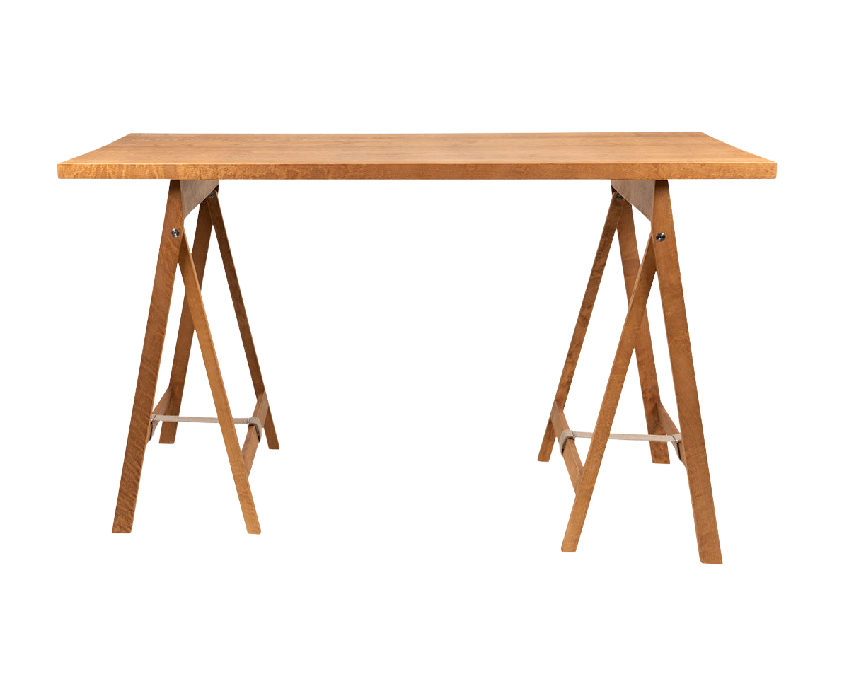 Folding Flat Trestle Table | Warm Brown Birch