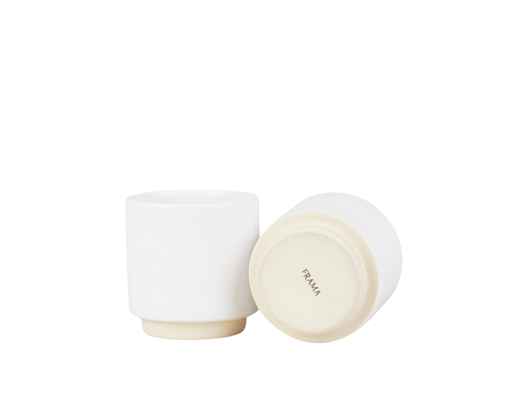 Cabinelm Ceramic Cup Set of Two | White