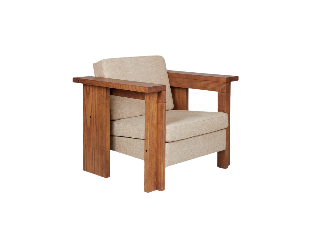 Symmetry Lounge Chair | Ash Wood / Oat Fabric