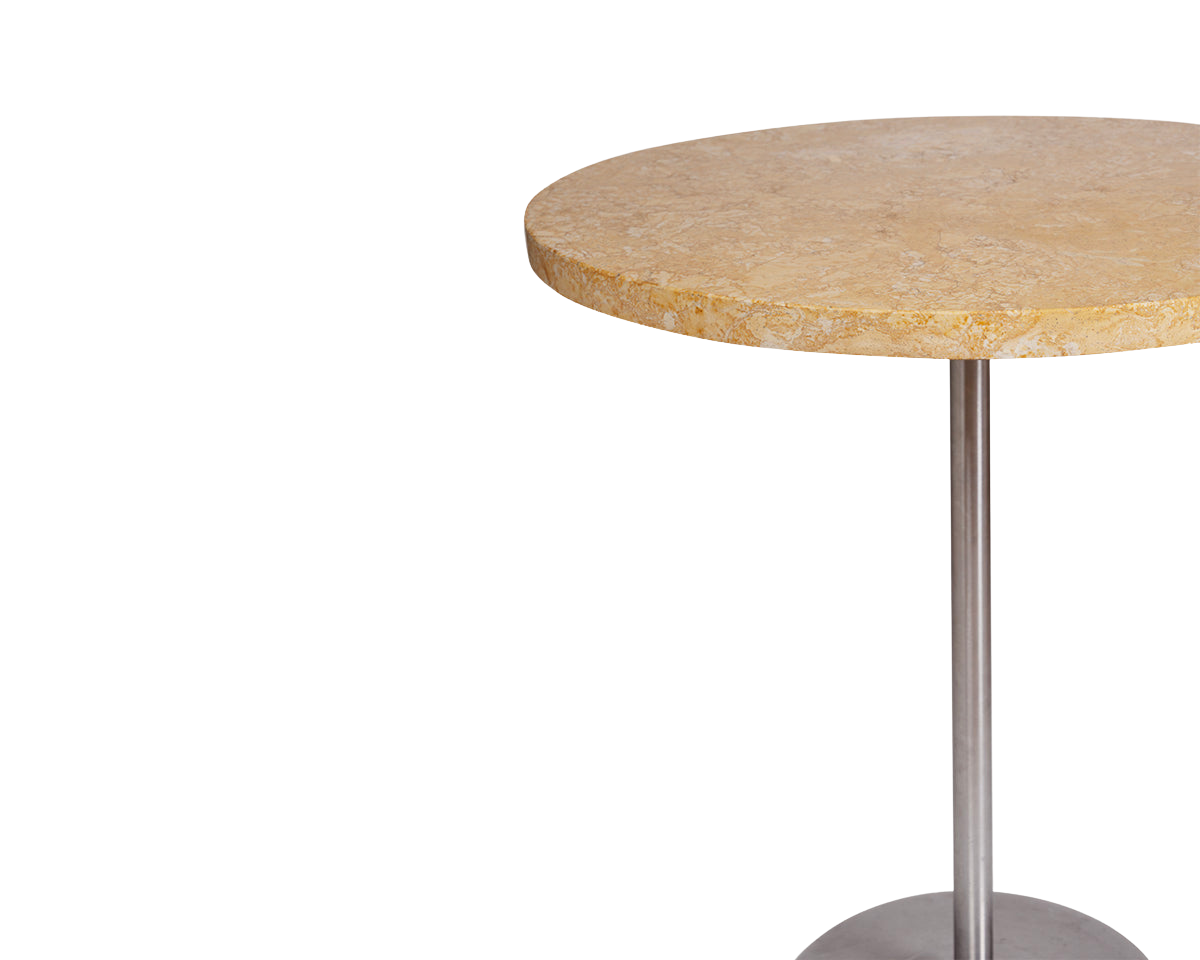 Table 57 | Yellow Limestone / Stainless Steel