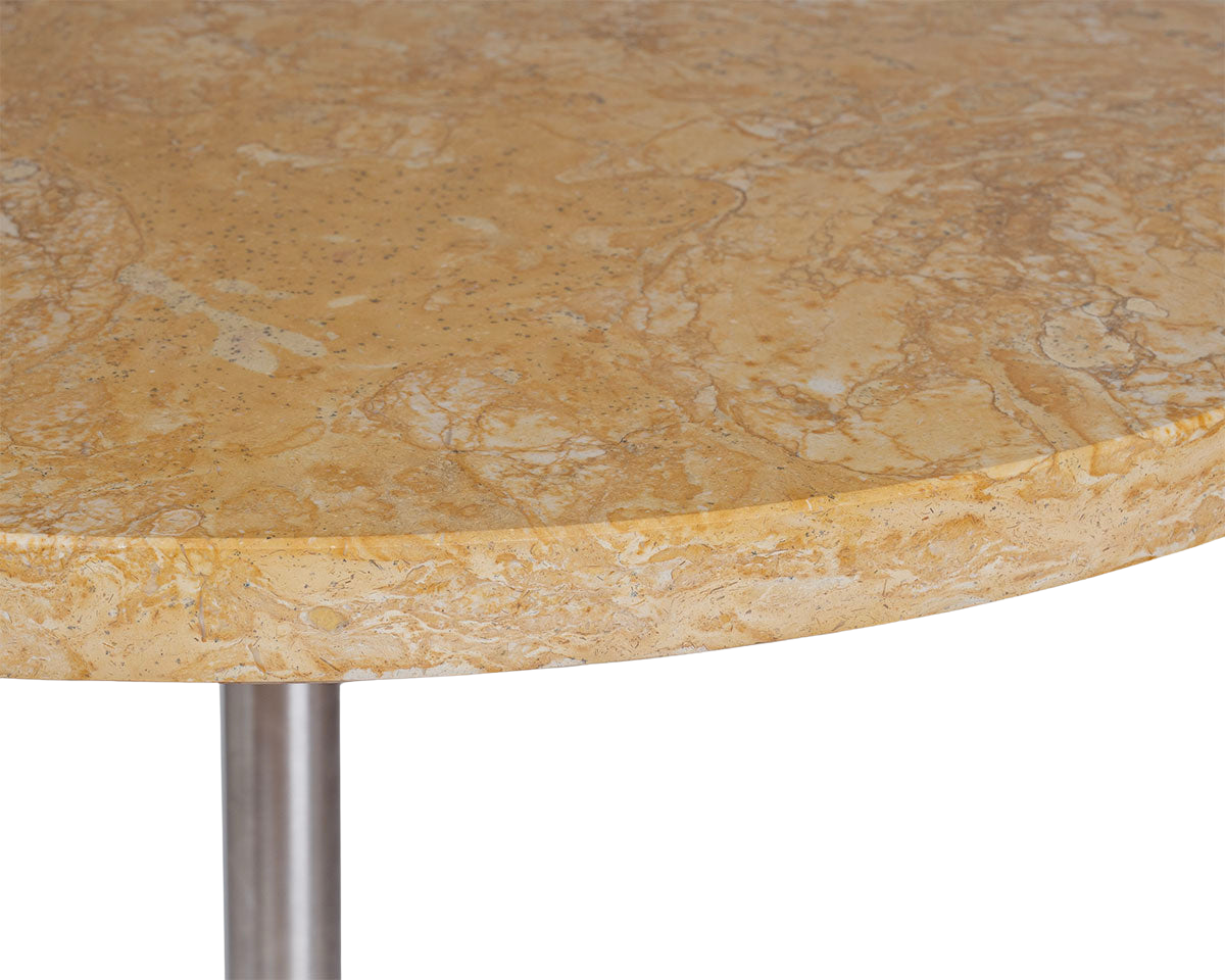 Table 57 | Yellow Limestone / Stainless Steel