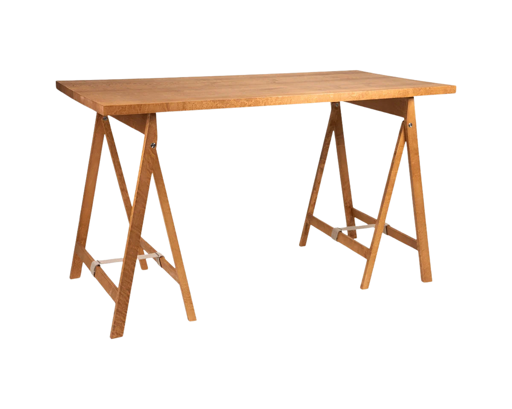 Folding Flat Trestle Table | Warm Brown Birch