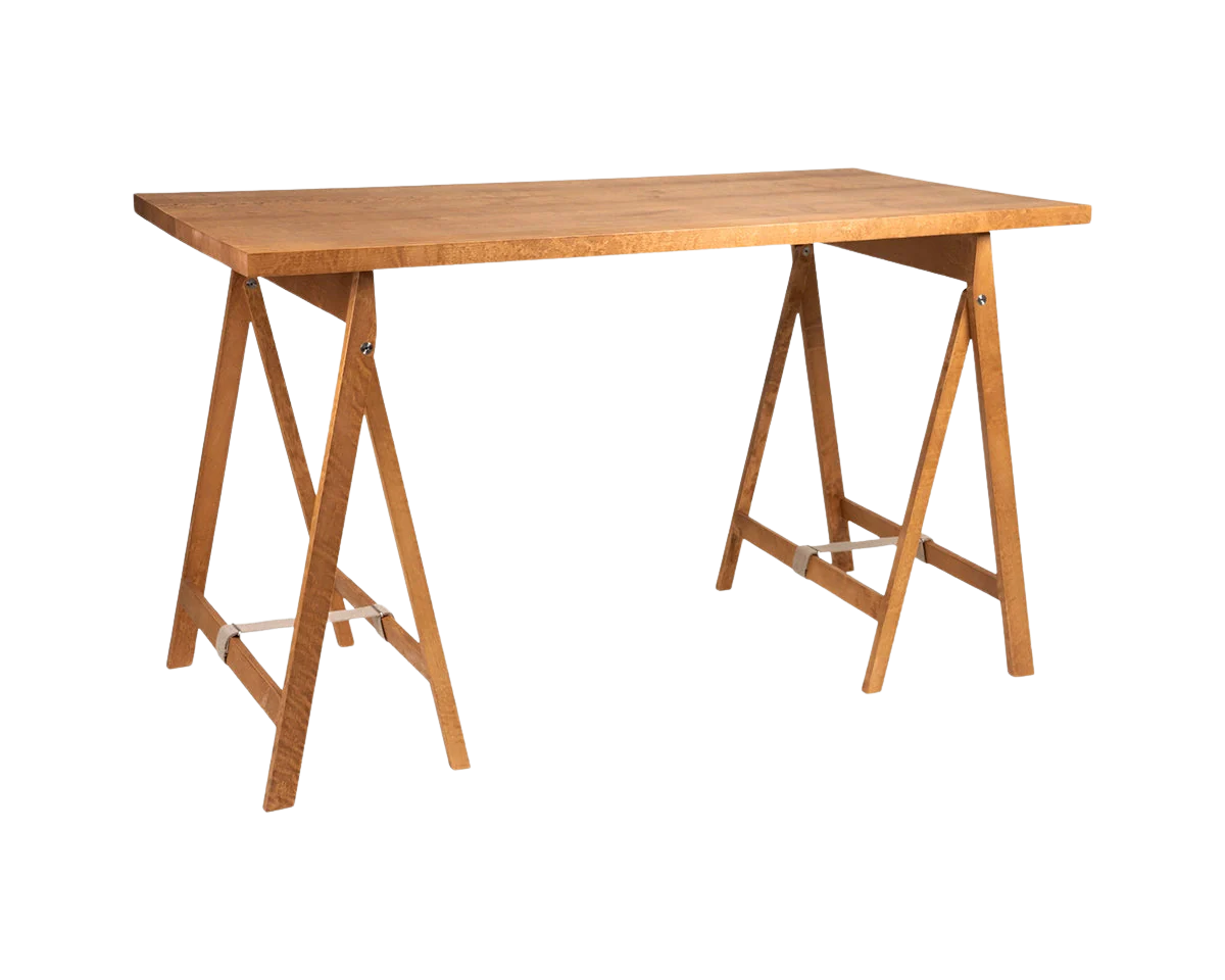 Folding Flat Trestle Table | Warm Brown Birch
