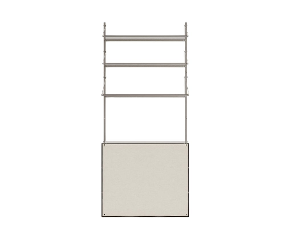 Shelf Library Canvas Cabinet Section | Stainless Steel / Canvas | H185.2 / W80