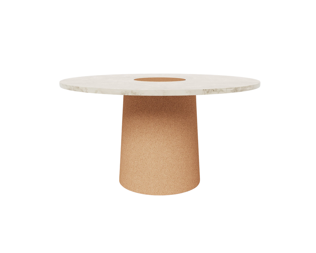 Sintra Dining Table | White Marble / Cork
