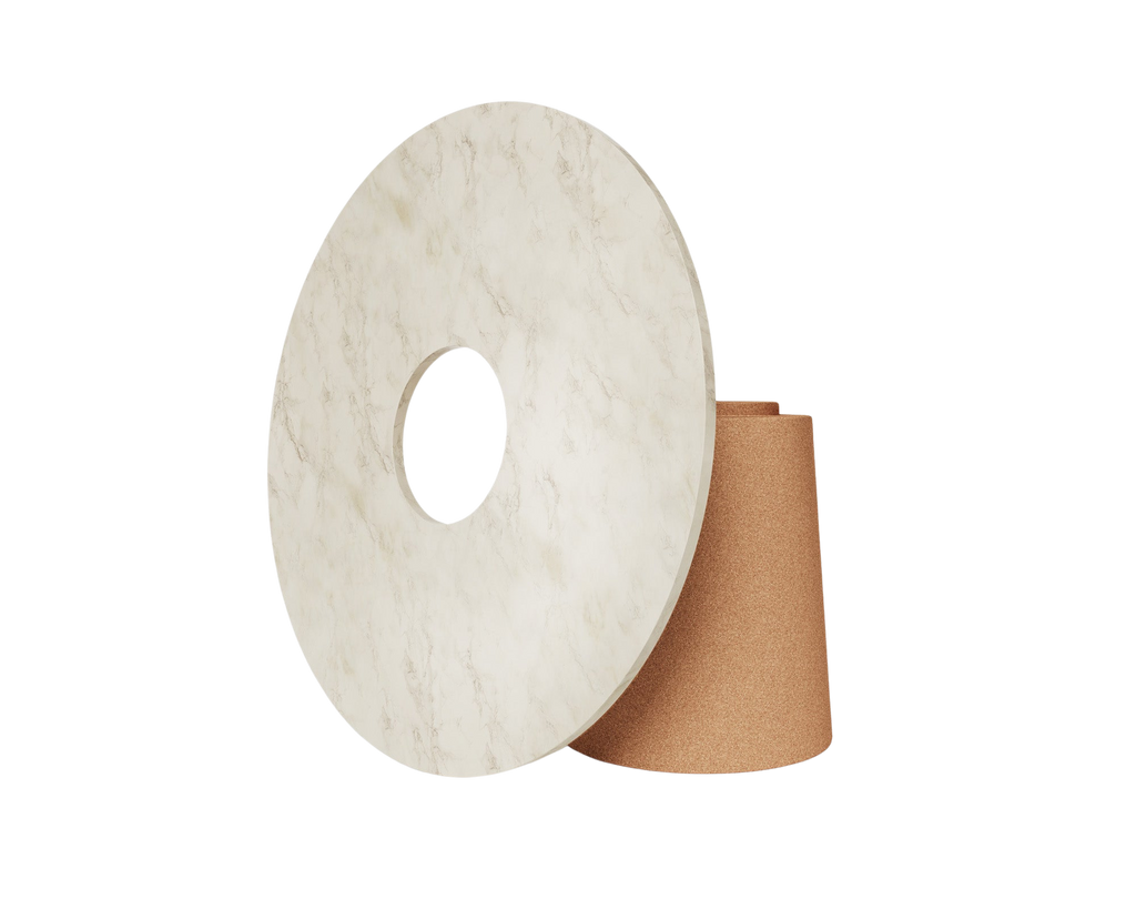 Sintra Dining Table | White Marble / Cork